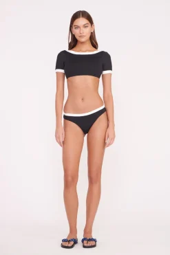 STAUD GEMMA BIKINI BOTTOM BLACK WHITE BLACKWHITE Sale