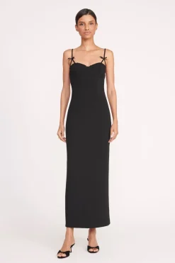 STAUD GEORGINA DRESS   BLACK