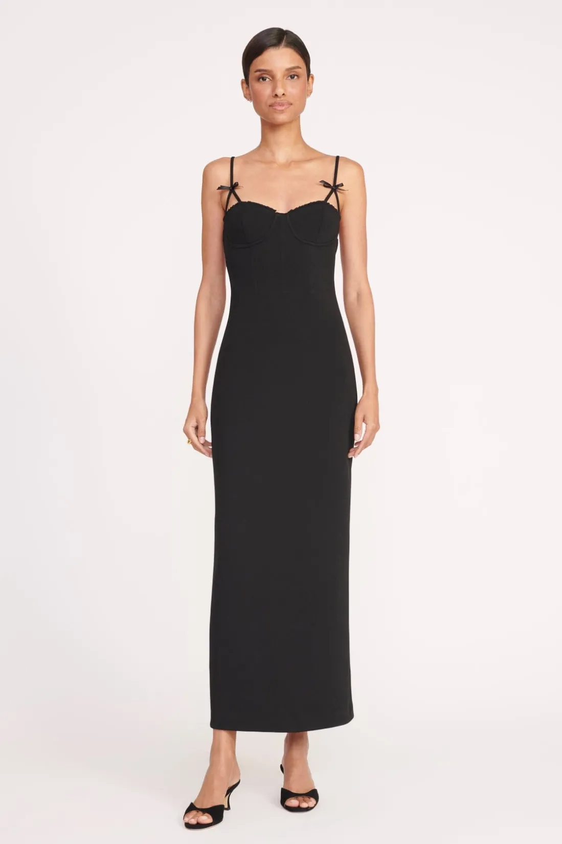 STAUD GEORGINA DRESS BLACK