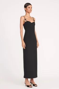 STAUD GEORGINA DRESS BLACK