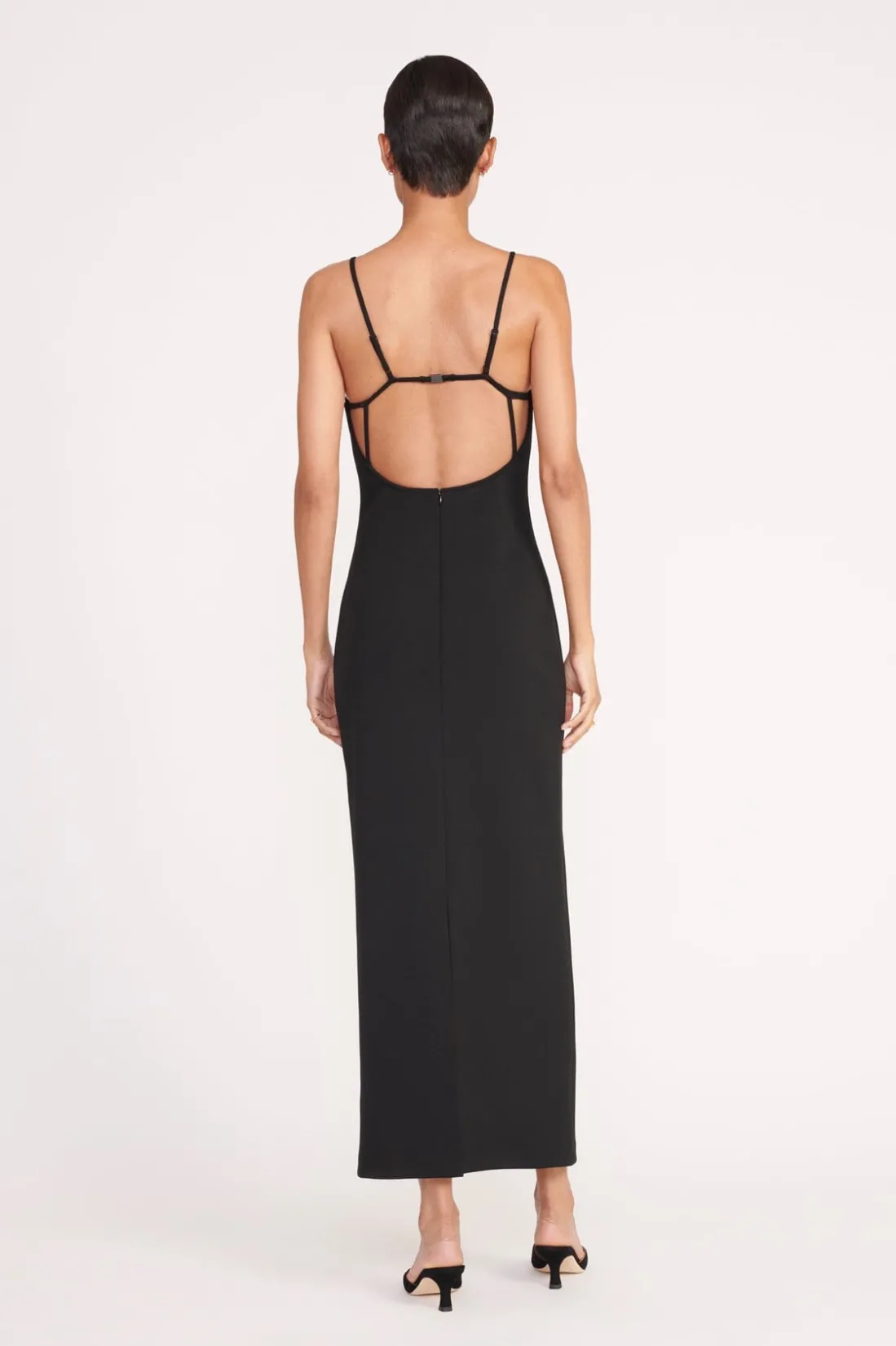 STAUD GEORGINA DRESS BLACK
