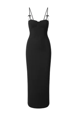STAUD GEORGINA DRESS BLACK