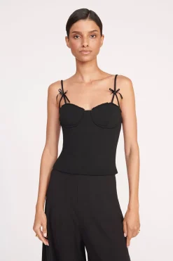 STAUD GEORGINA TOP   BLACK Clearance