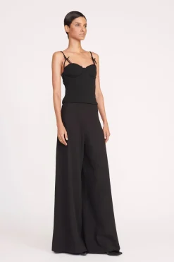 STAUD GEORGINA TOP   BLACK Clearance