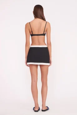 STAUD GRETCHEN COVERUP WRAP SKIRT  BLACK WHITE BLACKWHITE New