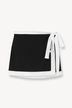 STAUD GRETCHEN COVERUP WRAP SKIRT  BLACK WHITE BLACKWHITE New