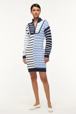 STAUD HAMPTON MINI DRESS  ADRIATIC STRIPE ADRIATICSTRIPE Hot