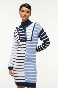 STAUD HAMPTON MINI DRESS  ADRIATIC STRIPE ADRIATICSTRIPE Hot