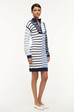 STAUD HAMPTON MINI DRESS  ADRIATIC STRIPE ADRIATICSTRIPE Hot
