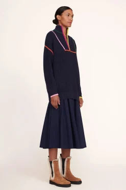 STAUD HAMPTON SWEATER  NAVY MULTI NAVYMULTI