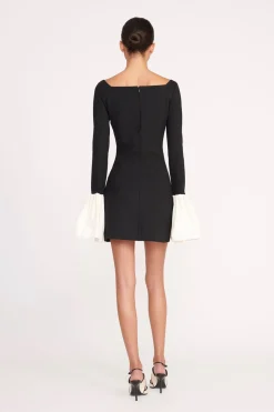 STAUD HAWTHORNE DRESS  BLACK IVORY BLACKIVORY New