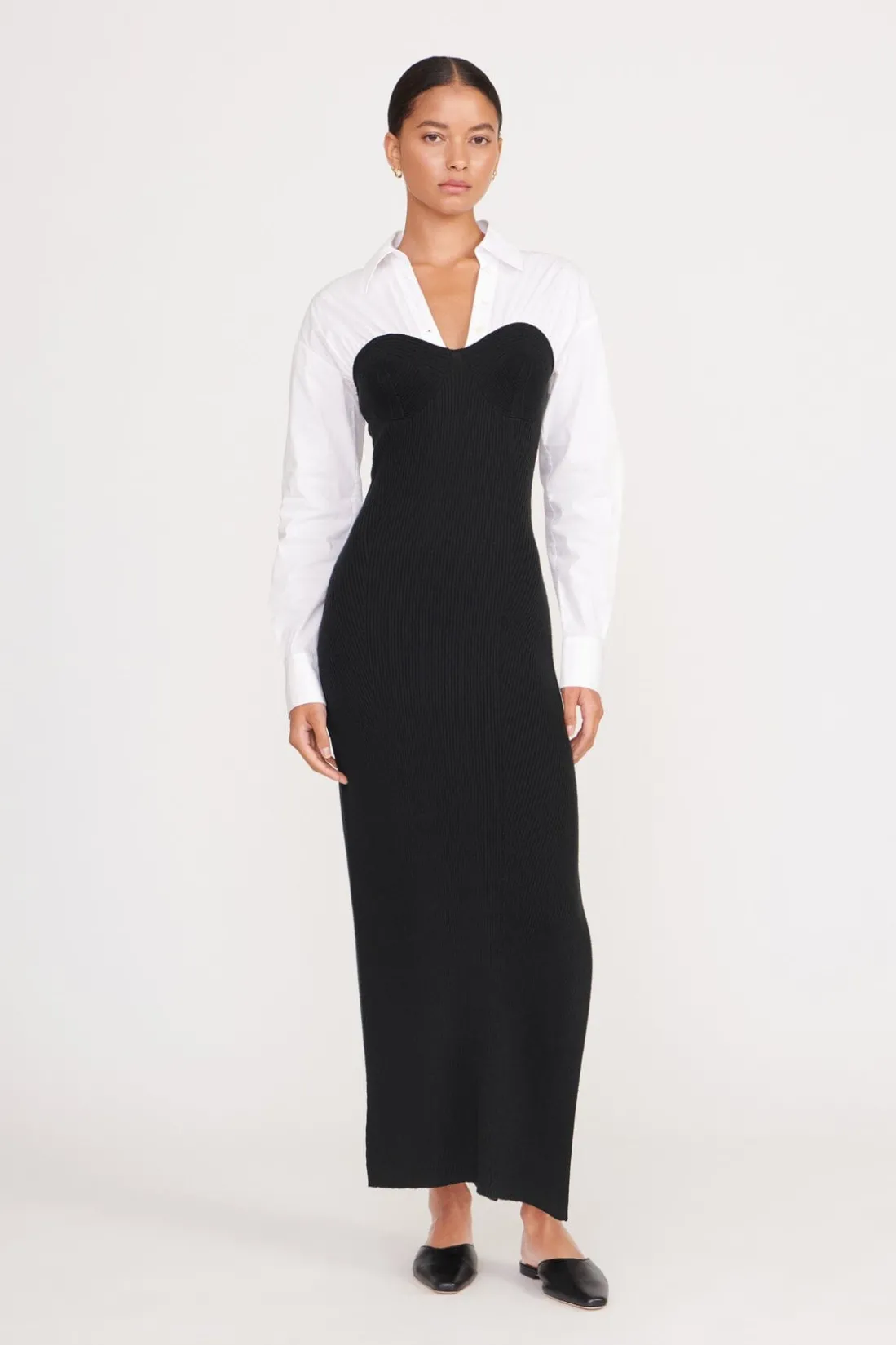 STAUD HAZEL DRESS BLACK WHITE BLACKWHITE Outlet