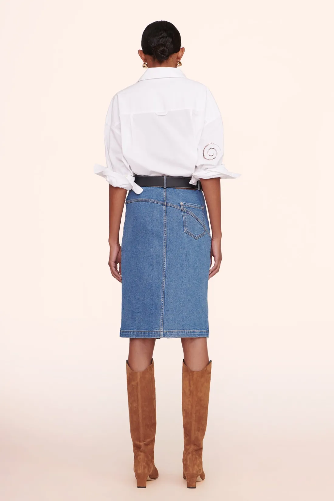 STAUD HUDSON SKIRT MEDIUM WASH MEDIUMWASH Clearance