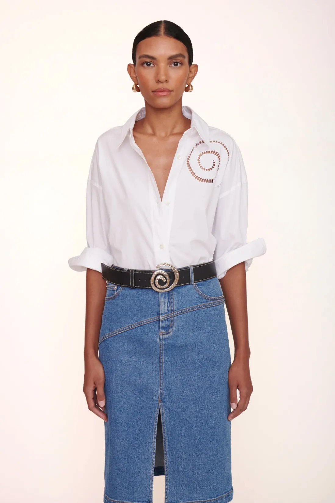 STAUD HUDSON SKIRT MEDIUM WASH MEDIUMWASH Clearance