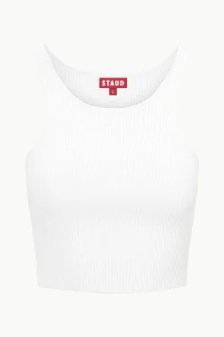 STAUD IBISCO CROPPED TANK   WHITE Clearance