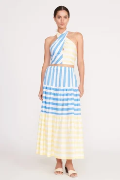 STAUD IDALINO SKIRT BUTTERCUP SEASHORE STRIPE BUTTERCUPSEASHORESTRIPE New