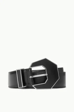 STAUD INLAY BUCKLE BELT   BLACK Discount