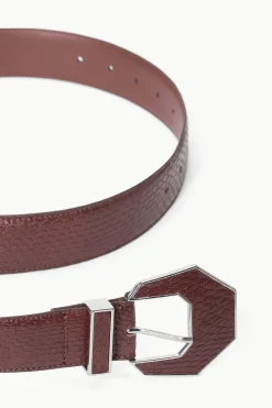 STAUD INLAY BUCKLE BELT   MAHOGANY Discount