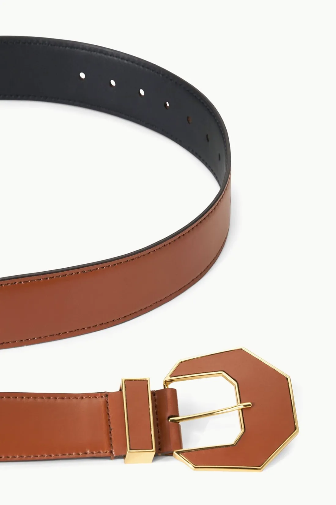 STAUD INLAY BUCKLE BELT TAN Discount