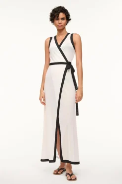 STAUD ISCHIA COVERUP DRESS  WHITE BLACK WHITEBLACK Discount