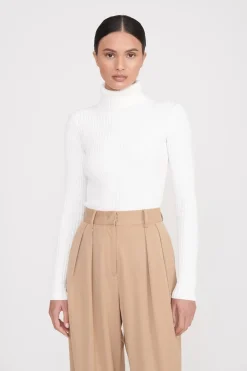 STAUD JACE TOP IVORY