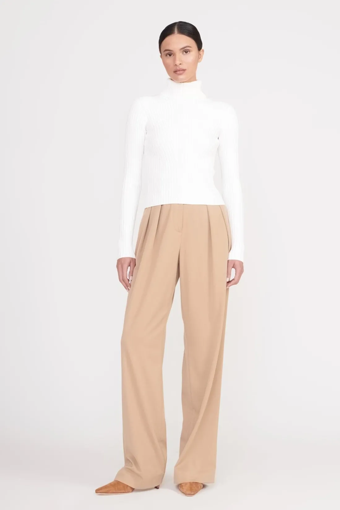 STAUD JACE TOP IVORY