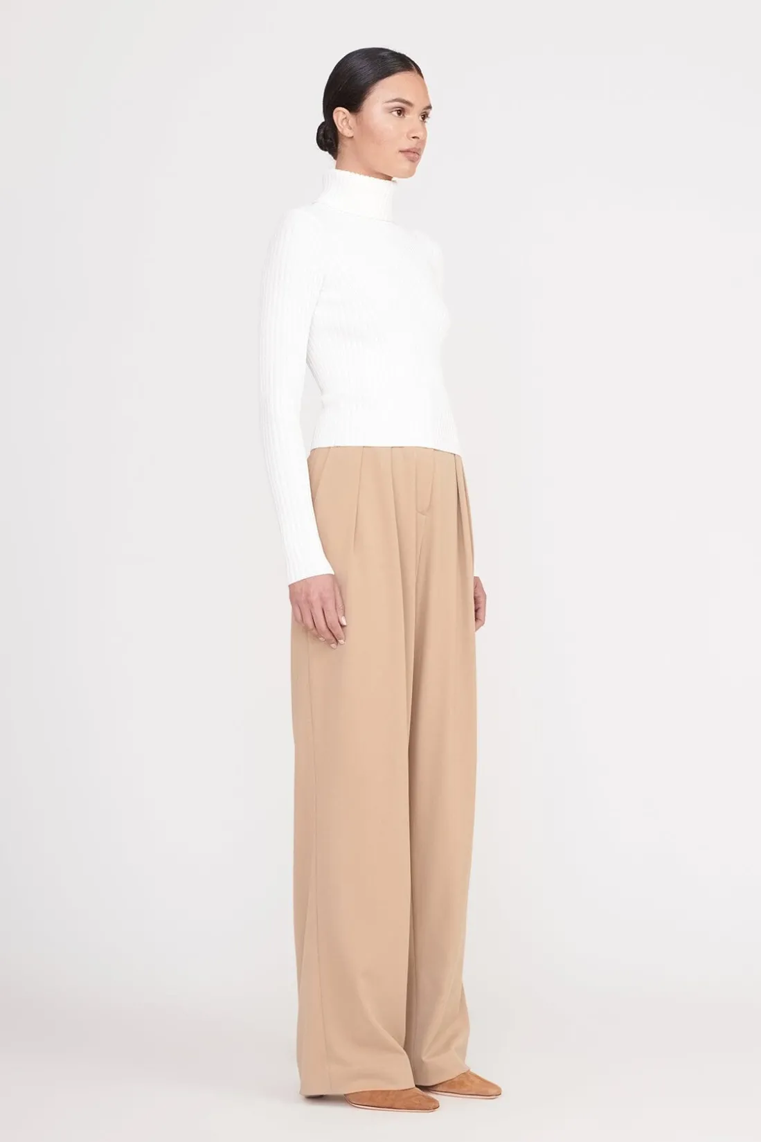 STAUD JACE TOP IVORY