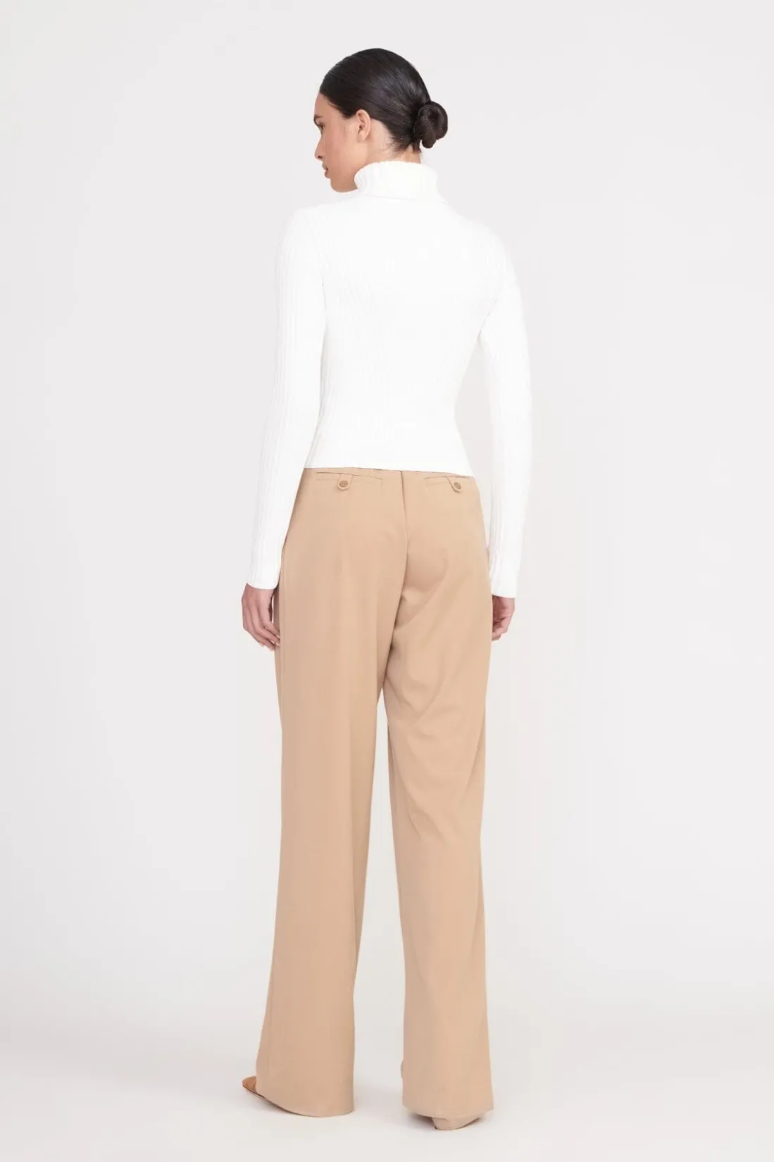STAUD JACE TOP IVORY