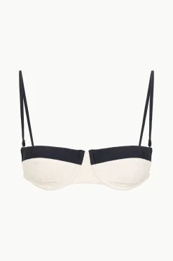 STAUD JO BALCONETTE BIKINI TOP  IVORY BLACK IVORYBLACK Best