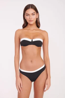 STAUD JO BALCONETTE BIKINI TOP BLACK WHITE BLACKWHITE Clearance