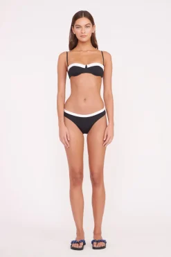 STAUD JO BALCONETTE BIKINI TOP  BLACK WHITE BLACKWHITE Clearance