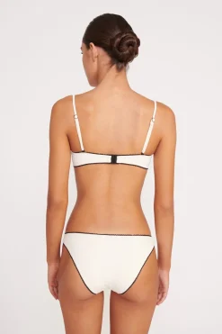 STAUD JO BALCONETTE BIKINI TOP  IVORY BLACK IVORYBLACK Outlet