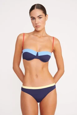 STAUD JO BALCONETTE BIKINI TOP NAVY COLORBLOCK NAVYCOLORBLOCK Online