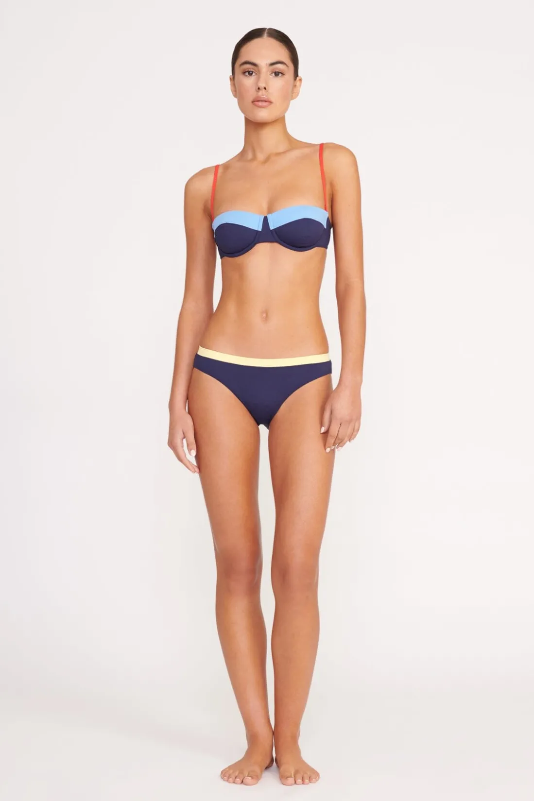 STAUD JO BALCONETTE BIKINI TOP NAVY COLORBLOCK NAVYCOLORBLOCK Online