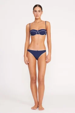 STAUD JO BALCONETTE BIKINI TOP NAVY WHITE NAVYWHITE New