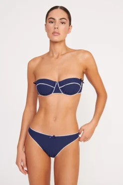 STAUD JO BALCONETTE BIKINI TOP  NAVY WHITE NAVYWHITE New