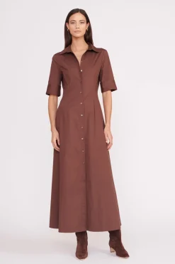 STAUD JOAN MAXI DRESS MAHOGANY Discount