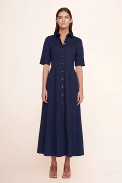 STAUD JOAN MAXI DRESS NAVY Discount
