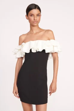 STAUD KIARA DRESS  BLACK IVORY BLACKIVORY Online