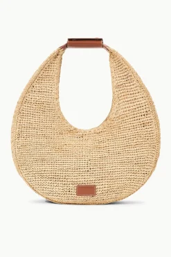 STAUD LARGE RAFFIA MOON BAG  NATURAL RAFFIA NATURALTAN Hot