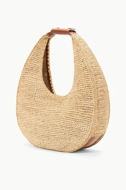 STAUD LARGE RAFFIA MOON BAG NATURAL RAFFIA NATURALTAN Hot