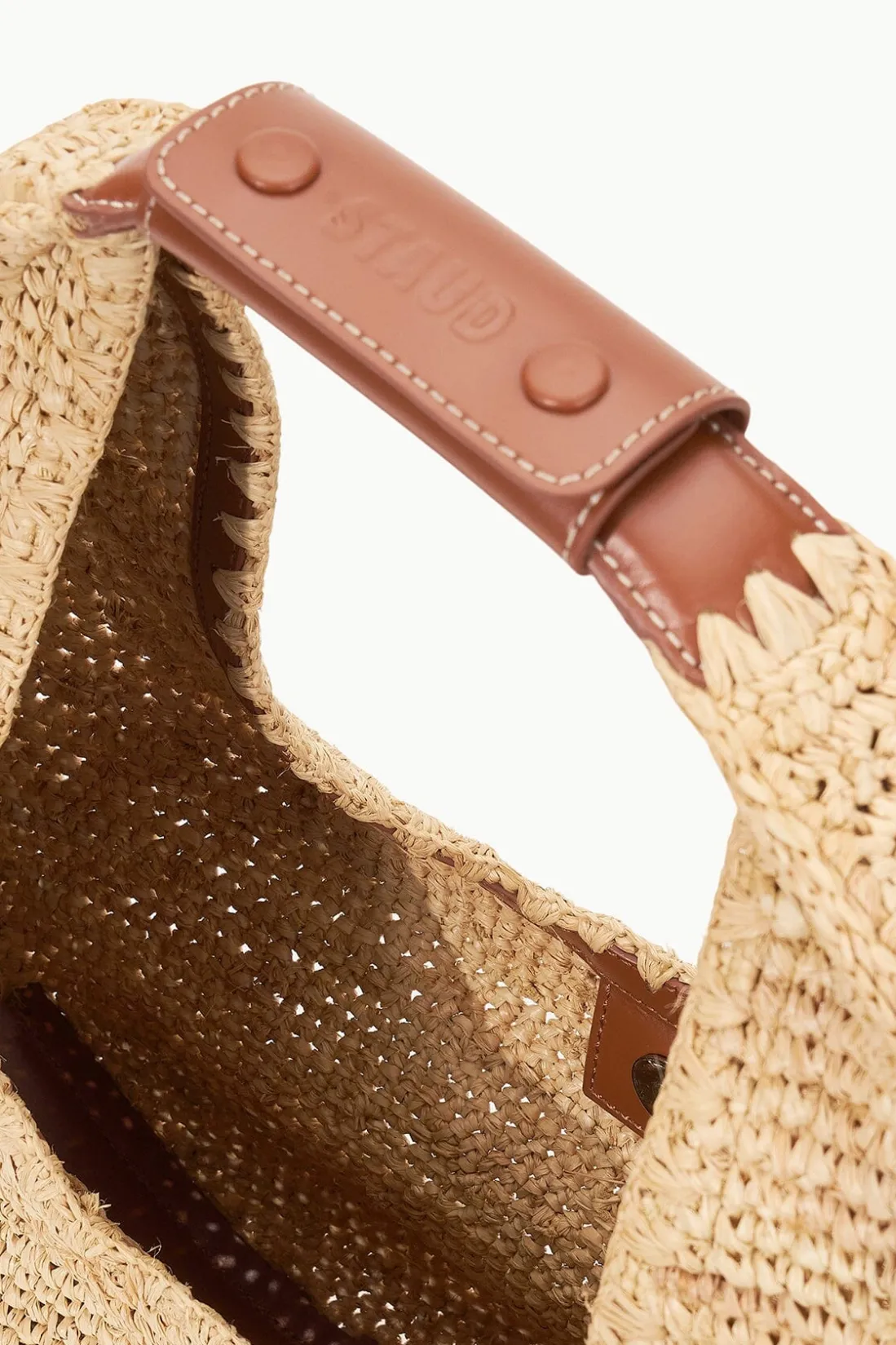 STAUD LARGE RAFFIA MOON BAG NATURAL RAFFIA NATURALTAN Hot