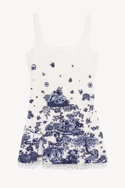 STAUD LE SABLE DRESS BLUE TOILE BLUETOILE