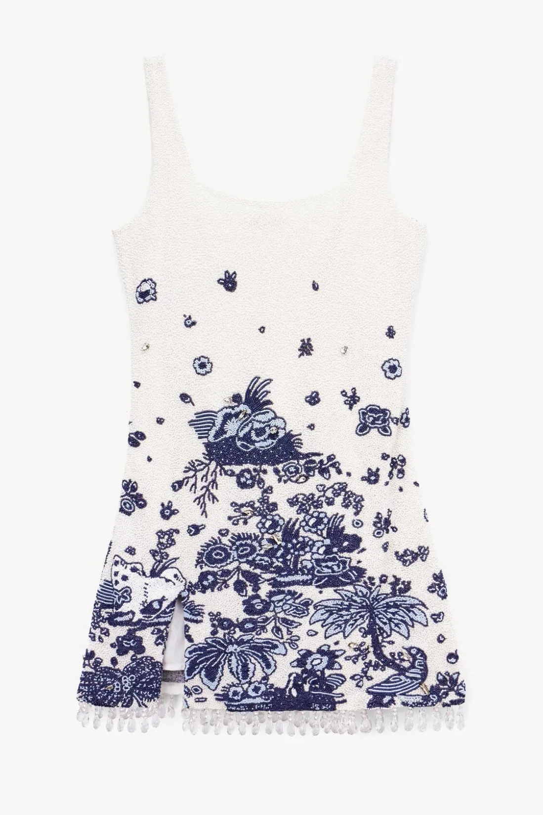 STAUD LE SABLE DRESS BLUE TOILE BLUETOILE
