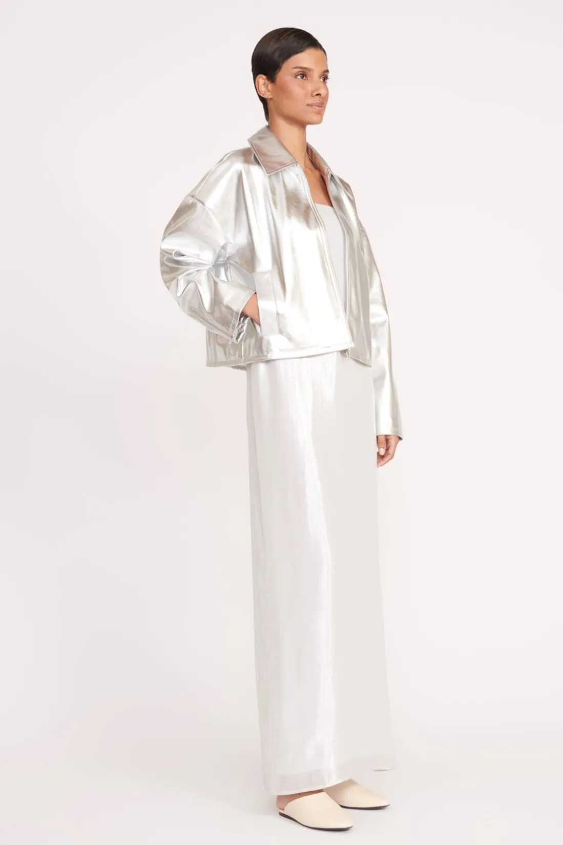 STAUD LENNOX JACKET SILVER New