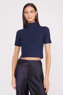 STAUD LILOU SWEATER   NAVY Best