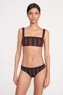 STAUD LIV BIKINI TOP BLACK TAN SEASHORE STRIPE BLACKTANSEASHORESTRIPE Outlet