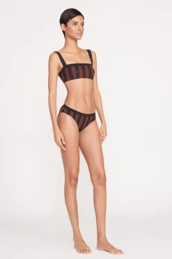 STAUD LIV BIKINI TOP  BLACK TAN SEASHORE STRIPE BLACKTANSEASHORESTRIPE Outlet