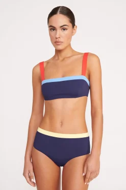 STAUD LIV BIKINI TOP  NAVY COLORBLOCK NAVYCOLORBLOCK Sale