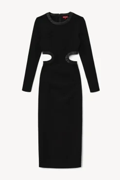 STAUD LONG SLEEVE DOLCE DRESS   BLACK Discount